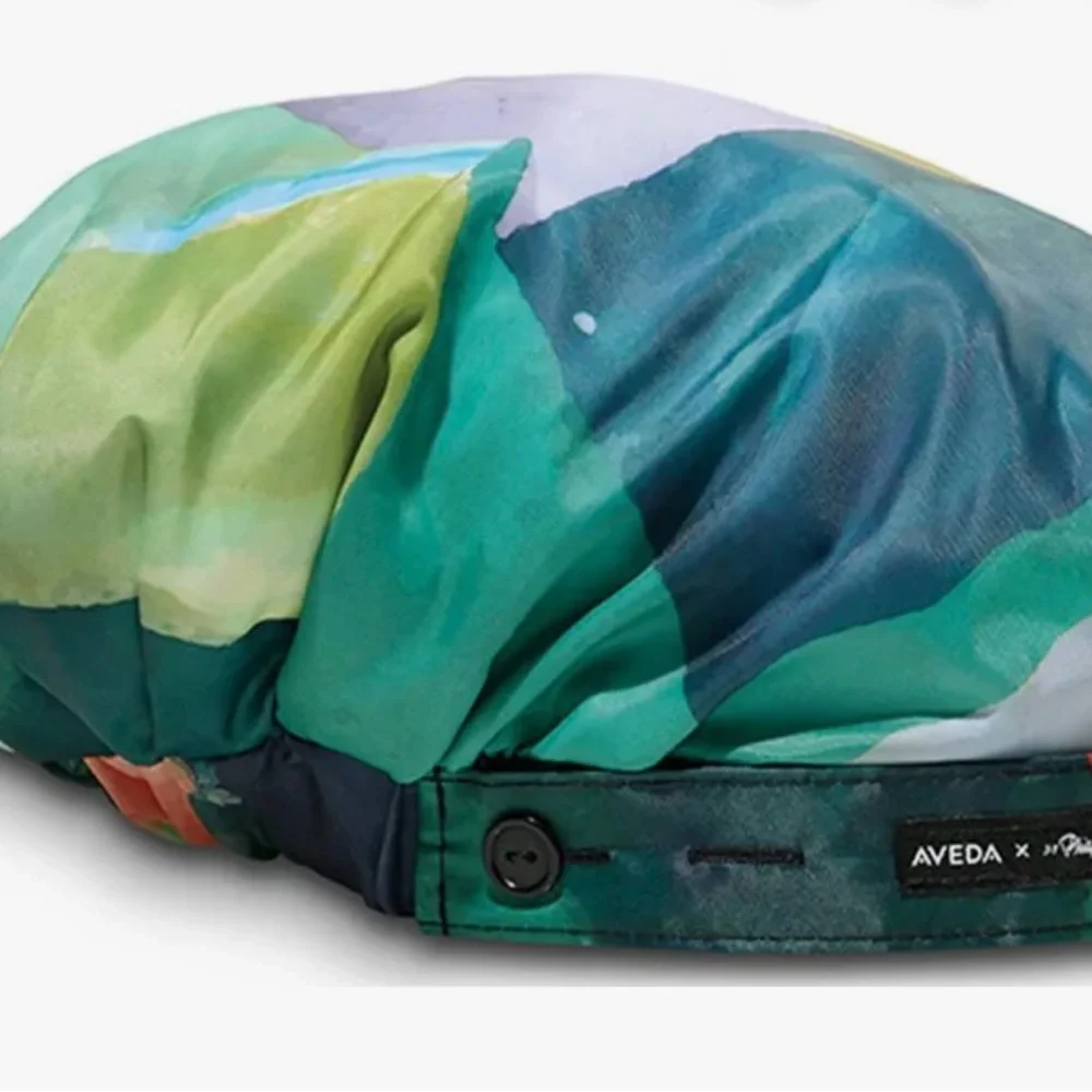 Aveda x Philip Lim shower cap hat hair accessory colorful abstract - Picture 2 of 5